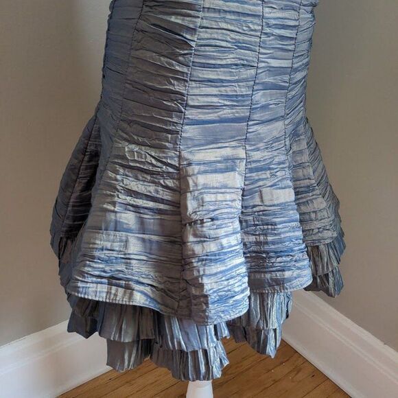 Vintage Y2K Jessica McClintock Cocktail Dress Metallic Strapless Puff Size 4 - Picture 11 of 11